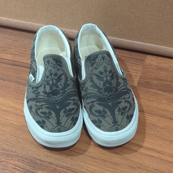 Vans Shoes - Vans Slip-On Sneakers - Black and Olive Pattern w/Skull